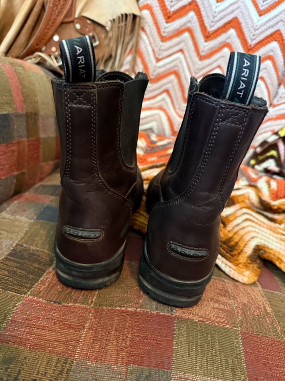 Ariat Dark Brown Heritage Zip Leather Paddock Boots - Picture 5 of 7